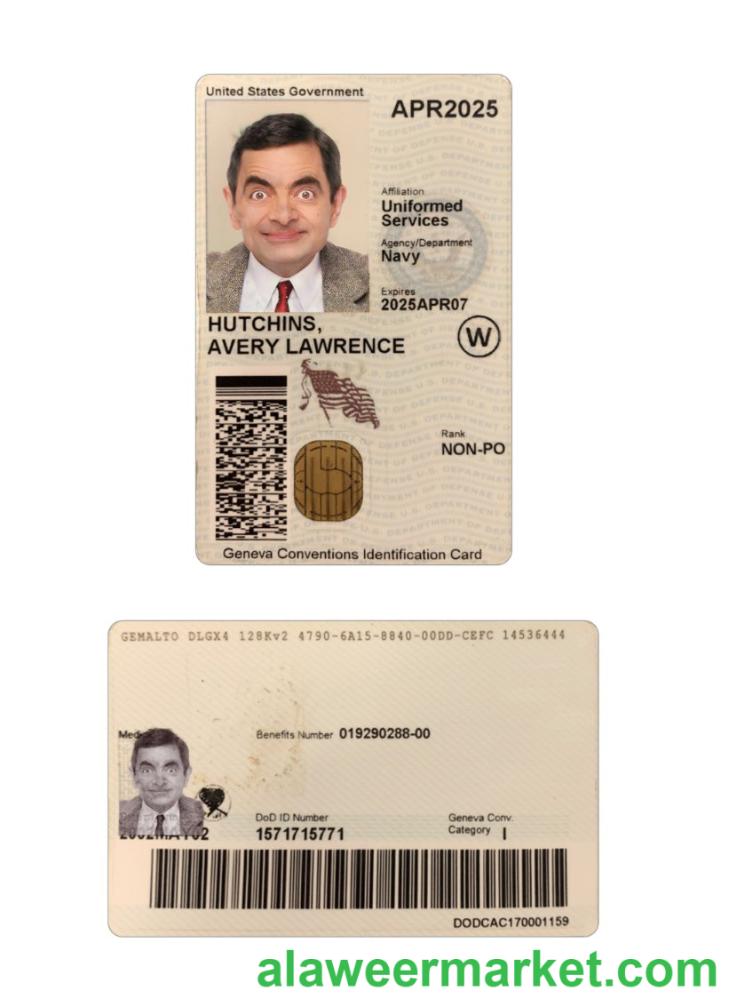 USA Geneva Conventions ID card